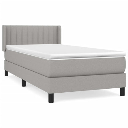 Giroletto a Molle con Materasso Grigio Chiaro 90x200 cm Tessuto | homemem39