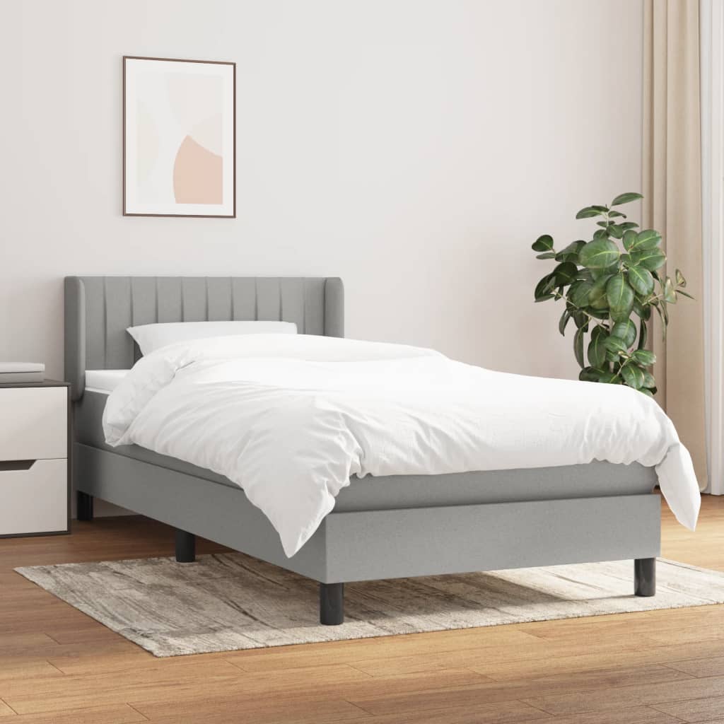 Giroletto a Molle con Materasso Grigio Chiaro 90x200 cm Tessuto | homemem39