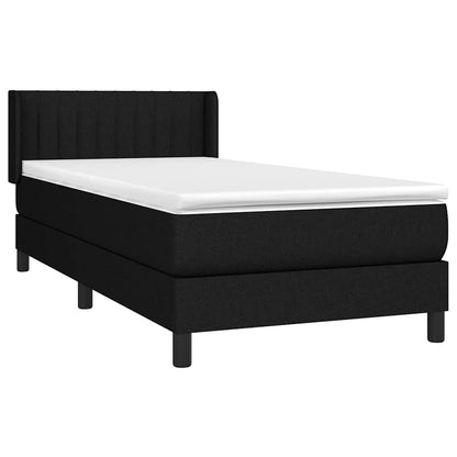 Giroletto a Molle con Materasso Nero 90x200 cm in Tessuto