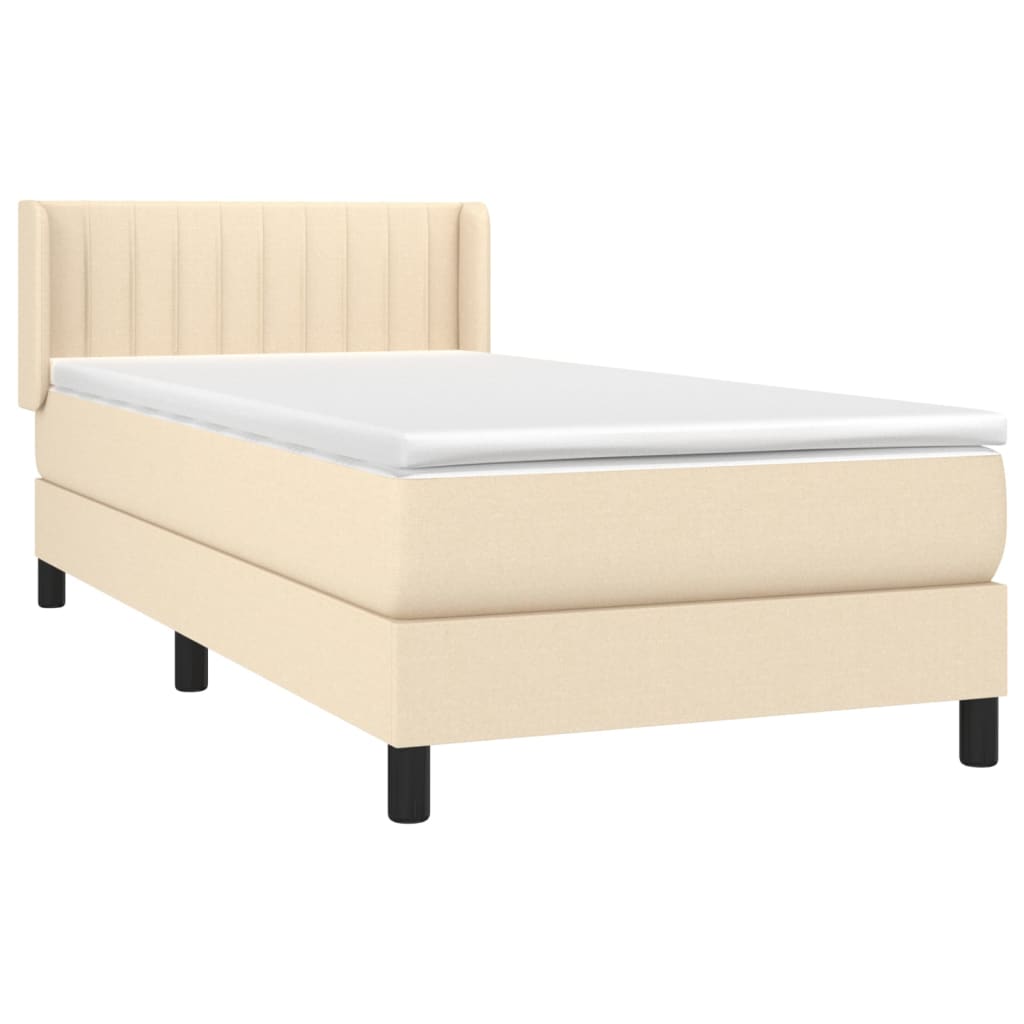 Giroletto a Molle con Materasso Crema 90x200 cm inTessuto | homemem39