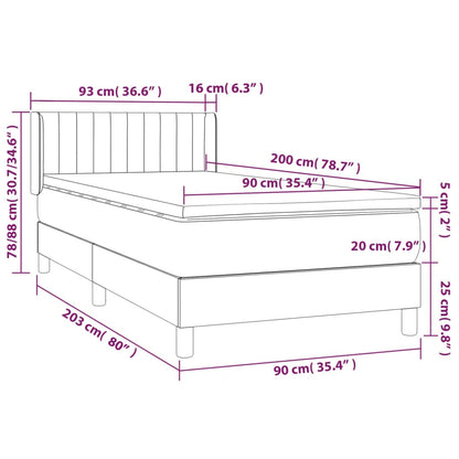 Giroletto a Molle con Materasso Blu 90x200 cm inTessuto | homemem39