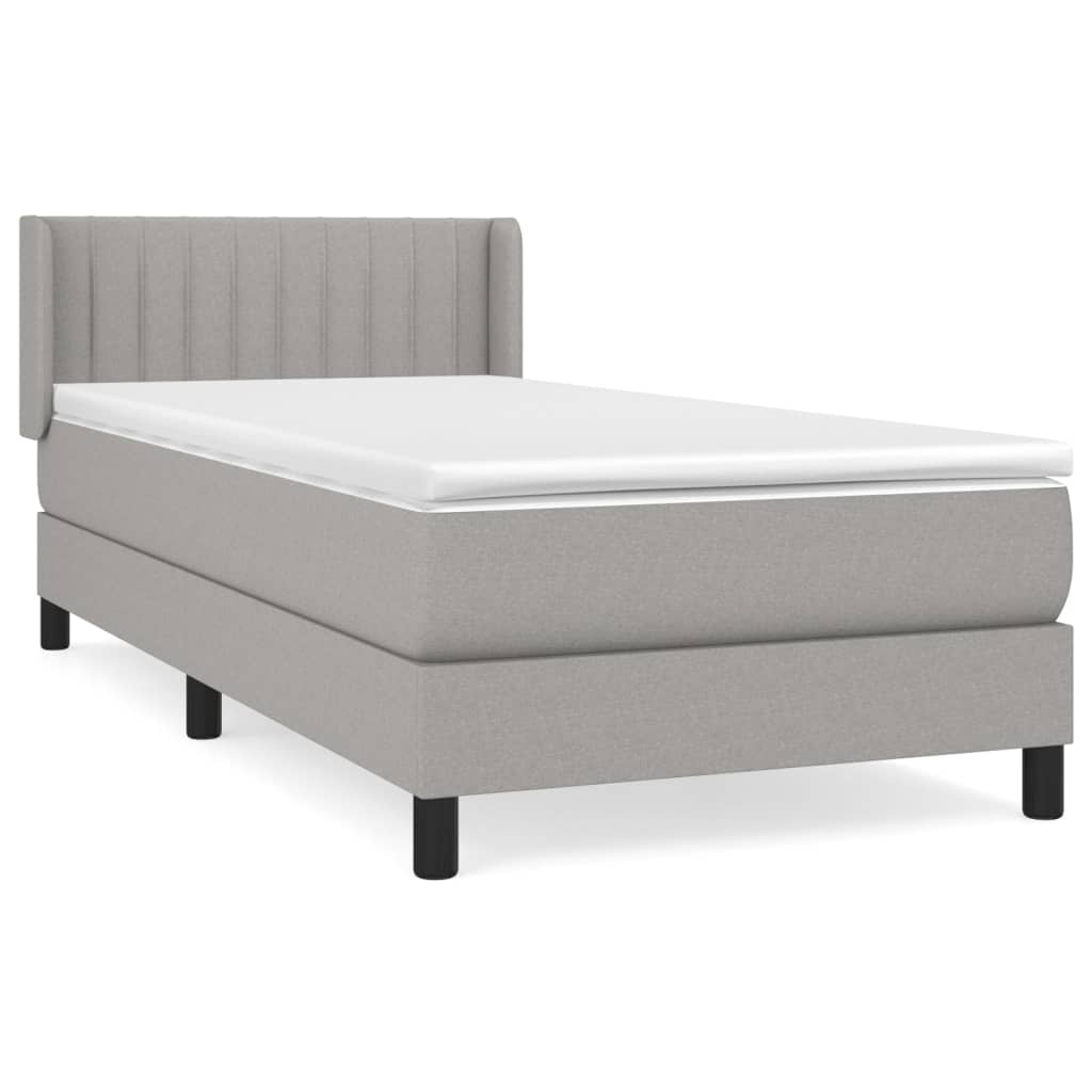 Giroletto a Molle con Materasso Grigio Chiaro100x200 cm Tessuto | homemem39
