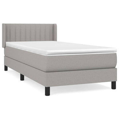 Giroletto a Molle con Materasso Grigio Chiaro100x200 cm Tessuto | homemem39