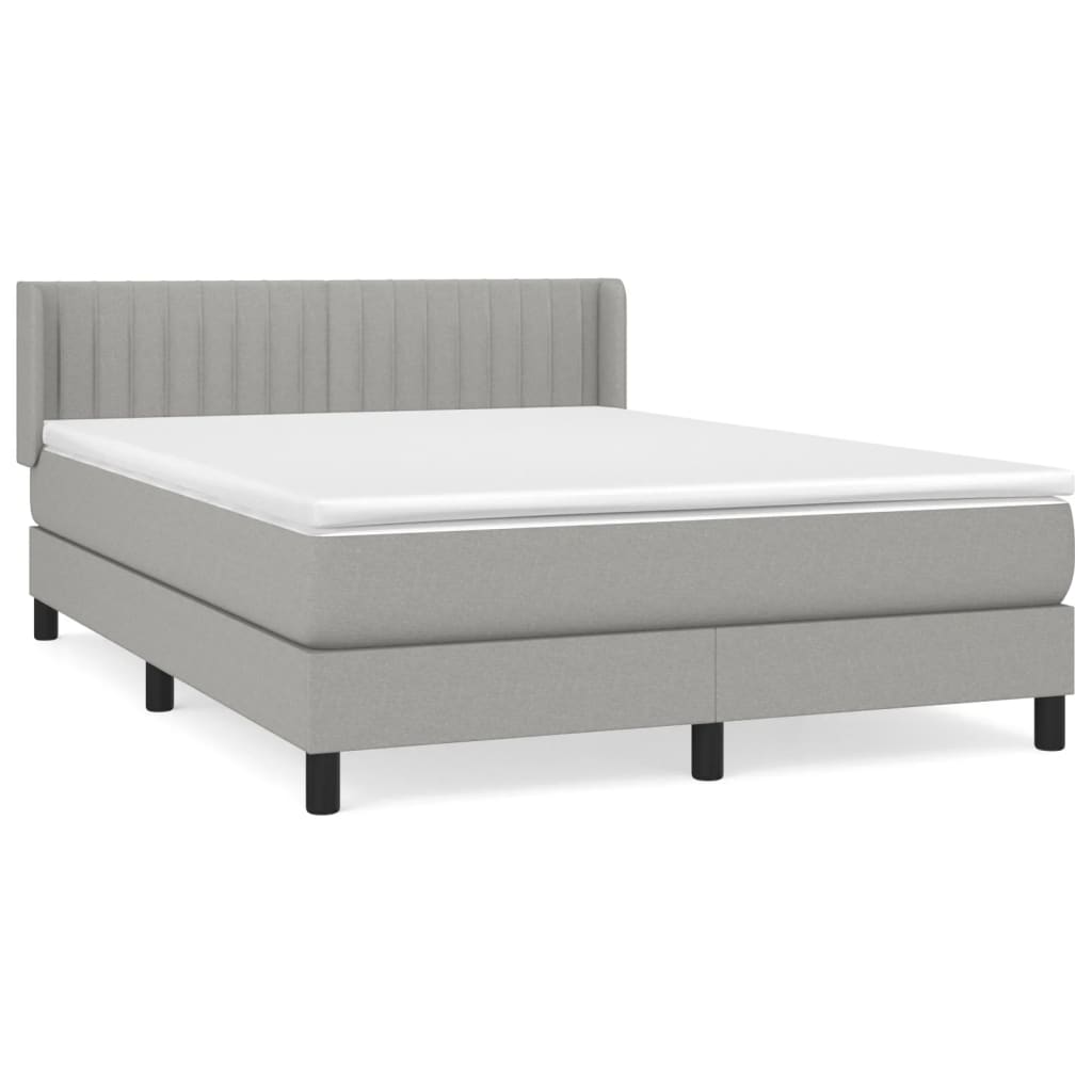 Giroletto a Molle con Materasso Grigio Chiaro 140x190cm Tessuto | homemem39