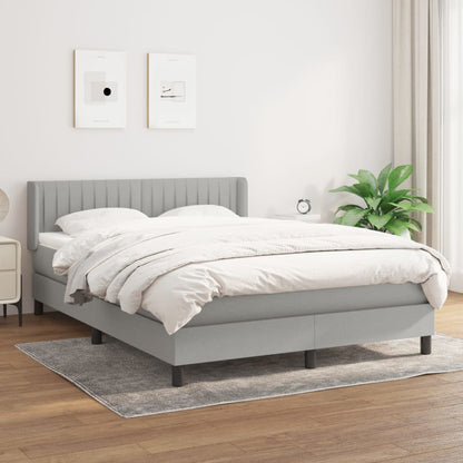 Giroletto a Molle con Materasso Grigio Chiaro 140x190cm Tessuto | homemem39