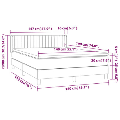Giroletto a Molle con Materasso Marrone Scuro 140x190cm Tessuto | homemem39