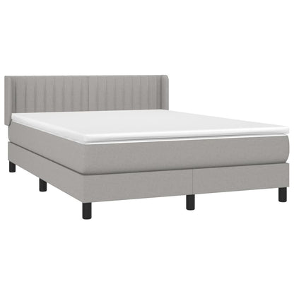 Giroletto a Molle con Materasso Grigio Chiaro 140x200cm Tessuto | homemem39
