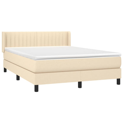Giroletto a Molle con Materasso Crema 140x200 cm in Tessuto | homemem39