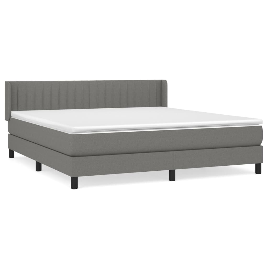 Giroletto a Molle con Materasso Grigio Scuro 160x200 cm Tessuto | homemem39