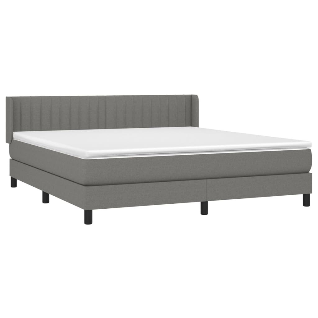 Giroletto a Molle con Materasso Grigio Scuro 160x200 cm Tessuto | homemem39