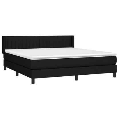 Giroletto a Molle con Materasso Nero 160x200 cm in Tessuto | homemem39