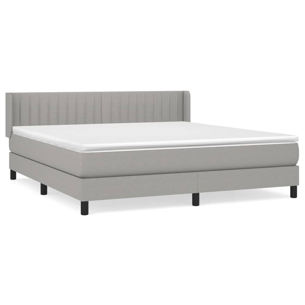 Giroletto a Molle con Materasso Grigio Chiaro180x200 cm Tessuto | homemem39
