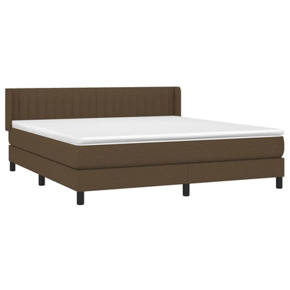 Giroletto a Molle con Materasso Marrone Scuro 180x200cm Tessuto | homemem39