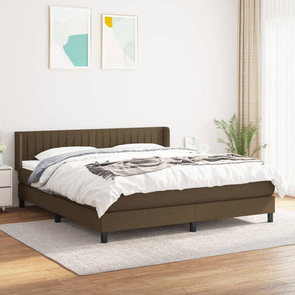 Giroletto a Molle con Materasso Marrone Scuro 180x200cm Tessuto | homemem39
