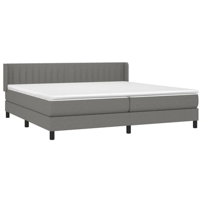 Giroletto a Molle con Materasso Grigio Scuro 200x200 cm Tessuto | homemem39