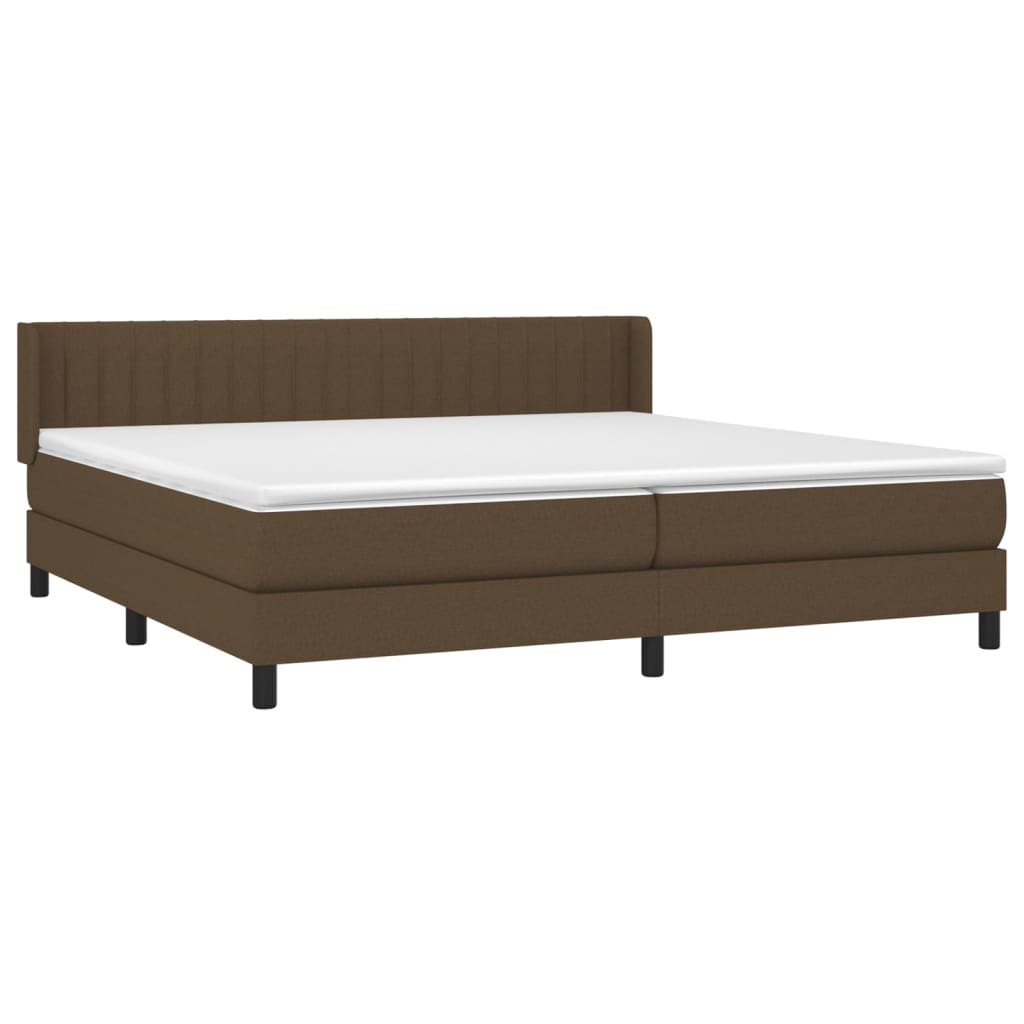 Giroletto a Molle con Materasso Marrone Scuro 200x200cm Tessuto | homemem39