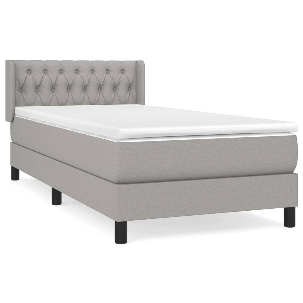 Giroletto a Molle con Materasso Grigio Chiaro 90x190 cm Tessuto | homemem39