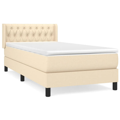 Giroletto a Molle con Materasso Crema 90x190 cm in Tessuto | homemem39