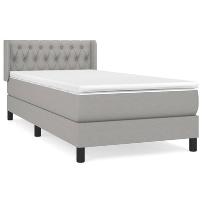 Giroletto a Molle con Materasso Grigio Chiaro 90x200 cm Tessuto | homemem39