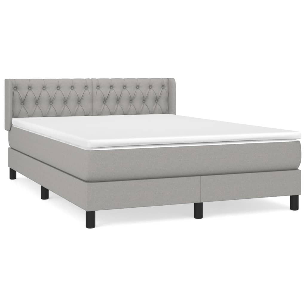 Giroletto a Molle con Materasso Grigio Chiaro 140x190cm Tessuto | homemem39