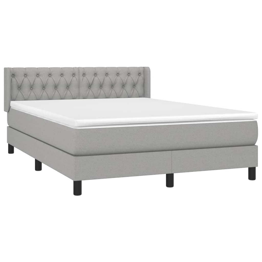 Giroletto a Molle con Materasso Grigio Chiaro 140x200cm Tessuto | homemem39