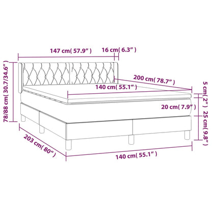 Giroletto a Molle con Materasso Blu 140x200 cm in Tessuto | homemem39
