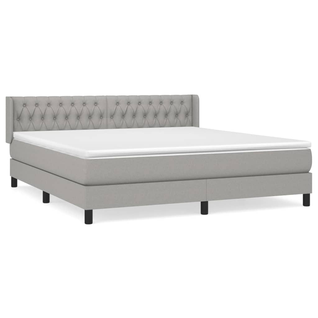Giroletto a Molle con Materasso Grigio Chiaro180x200 cm Tessuto | homemem39