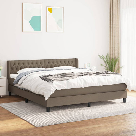 Giroletto a Molle con Materasso Tortora 180x200 cm in Tessuto | homemem39