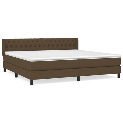 Giroletto a Molle con Materasso Marrone Scuro 200x200cm Tessuto | homemem39