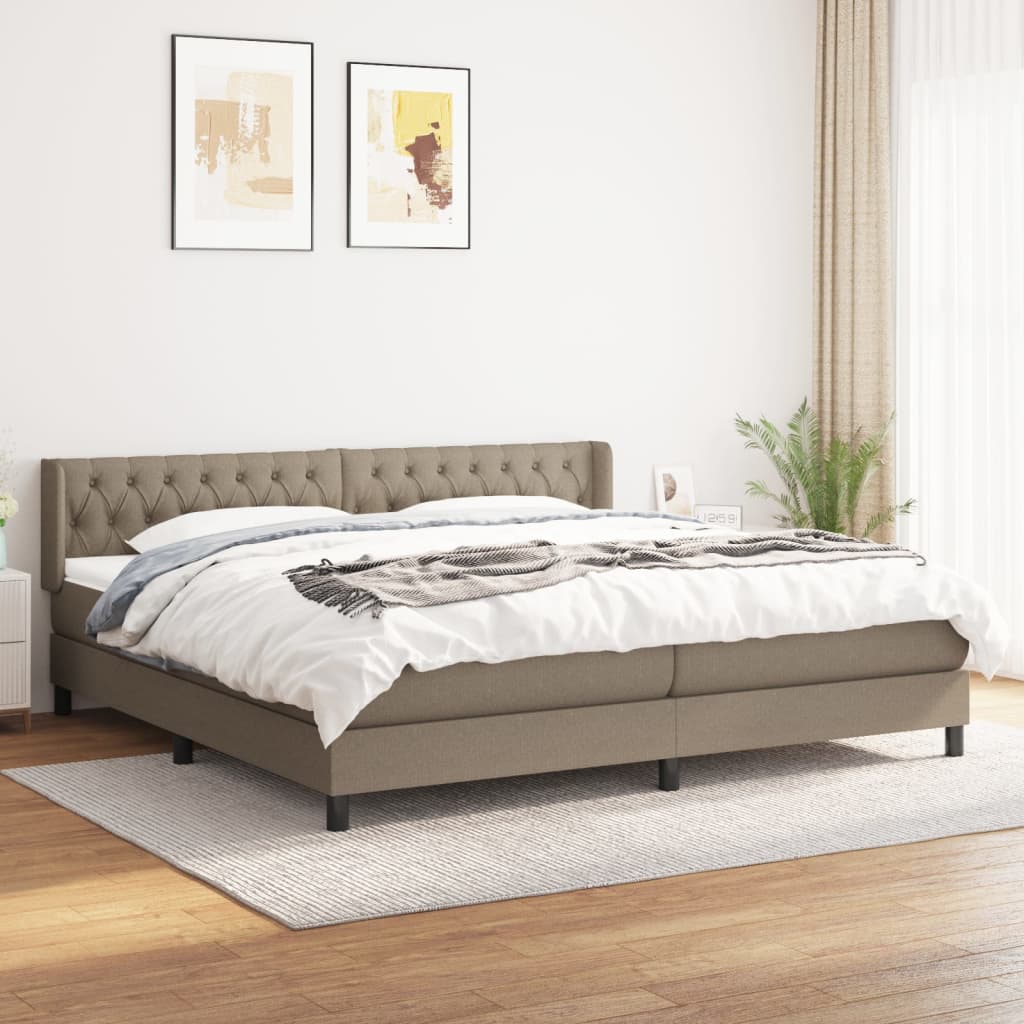 Giroletto a Molle con Materasso Tortora 200x200 cm in Tessuto | homemem39