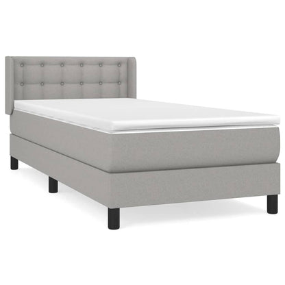 Giroletto a Molle con Materasso Grigio Chiaro 90x190 cm Tessuto | homemem39