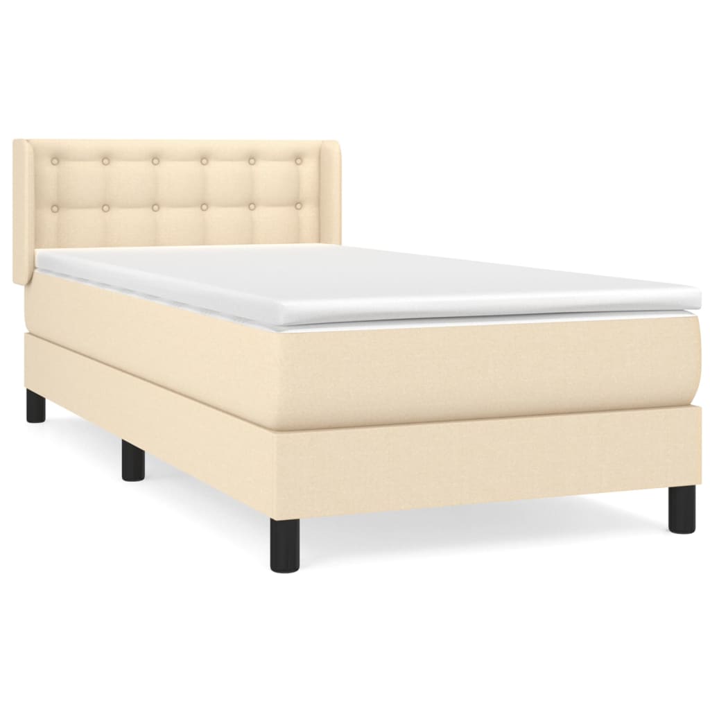 Giroletto a Molle con Materasso Crema 100x200 cm in Tessuto | homemem39