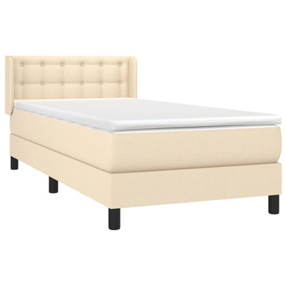 Giroletto a Molle con Materasso Crema 100x200 cm in Tessuto | homemem39