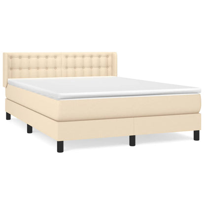 Giroletto a Molle con Materasso Crema 140x19 cm in Tessuto | homemem39