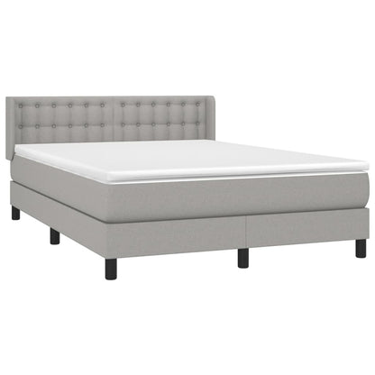 Giroletto a Molle con Materasso Grigio Chiaro 140x200cm Tessuto | homemem39