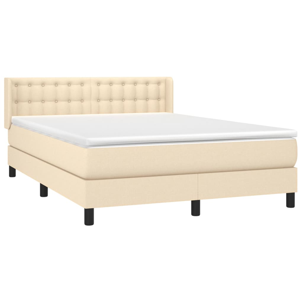 Giroletto a Molle con Materasso Crema 140x200 cm in Tessuto | homemem39