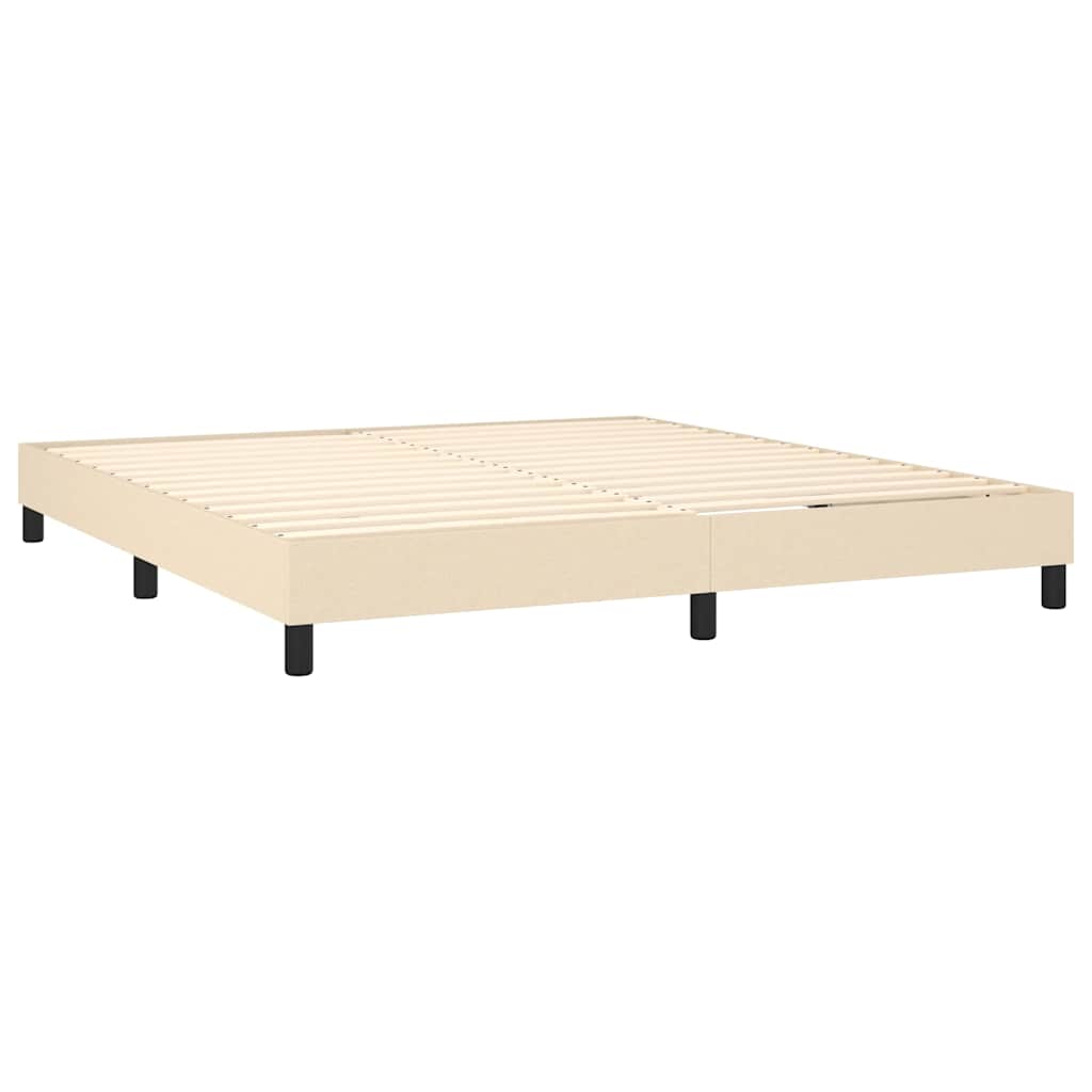 Giroletto a Molle con Materasso Crema 160x200 cm in Tessuto