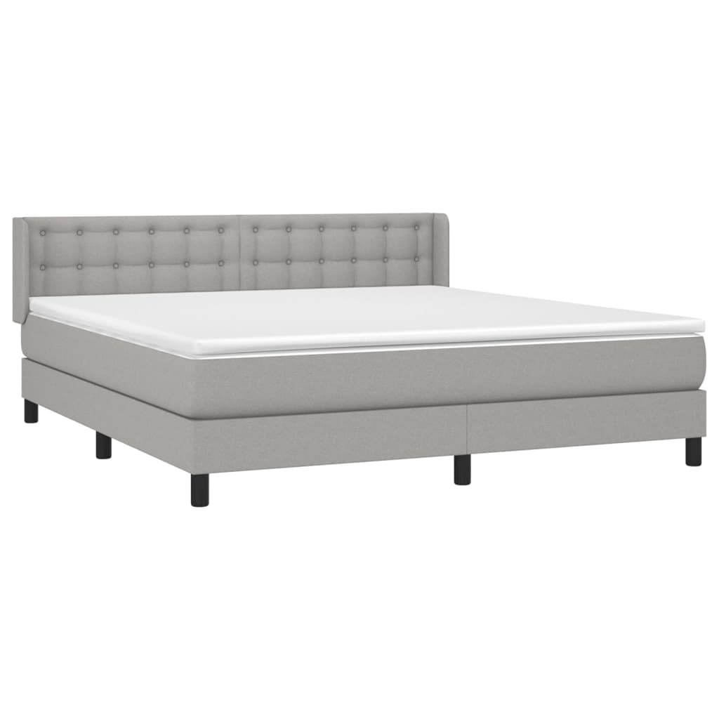 Giroletto a Molle con Materasso Grigio Chiaro180x200 cm Tessuto | homemem39