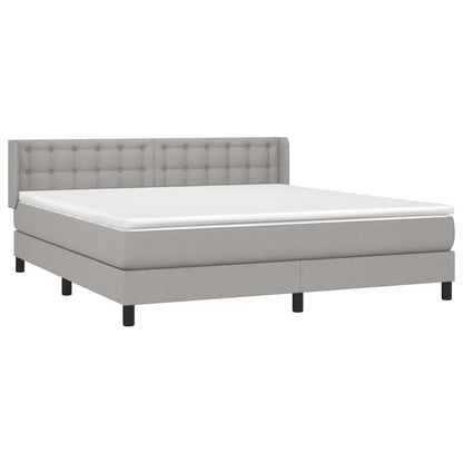 Giroletto a Molle con Materasso Grigio Chiaro180x200 cm Tessuto | homemem39