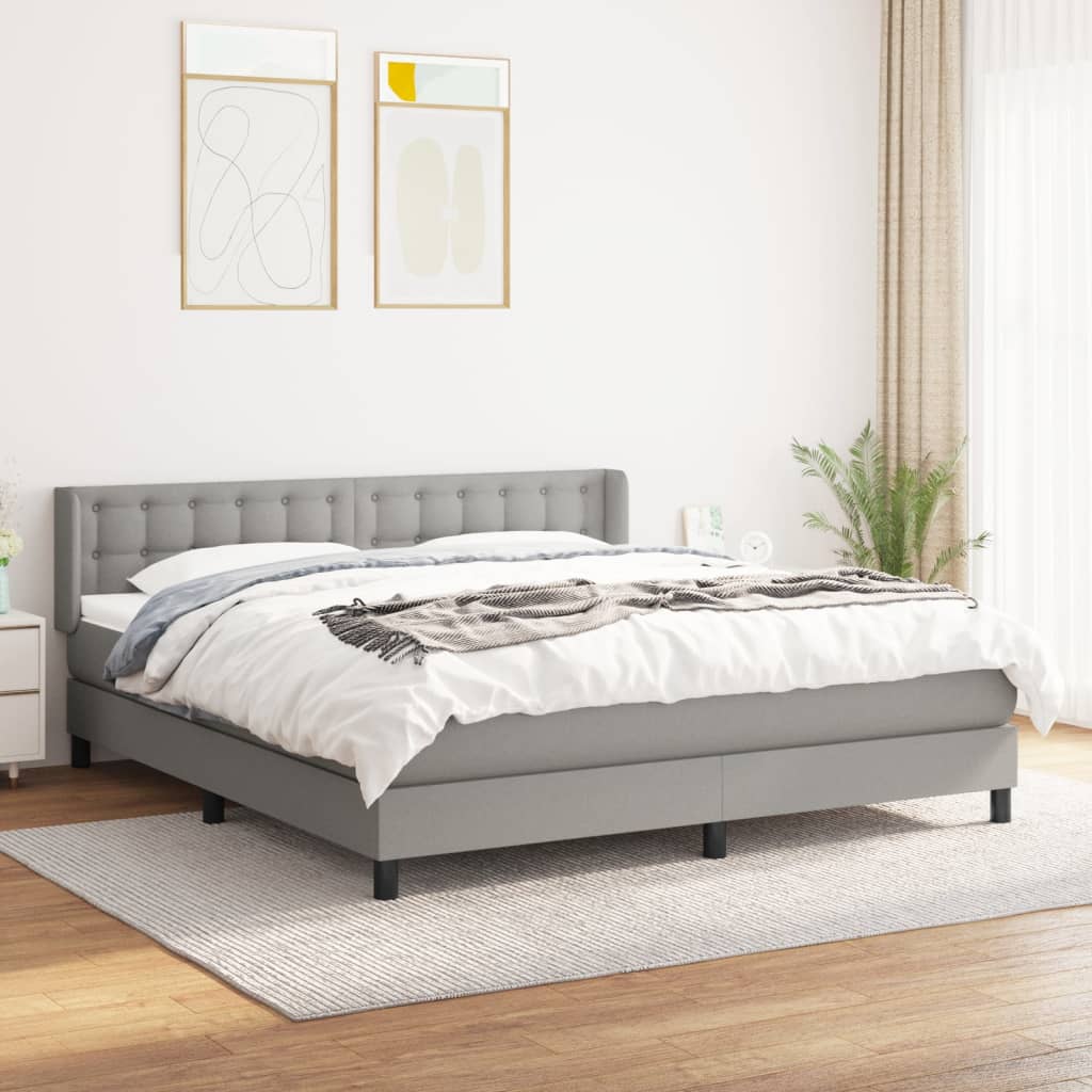 Giroletto a Molle con Materasso Grigio Chiaro180x200 cm Tessuto | homemem39