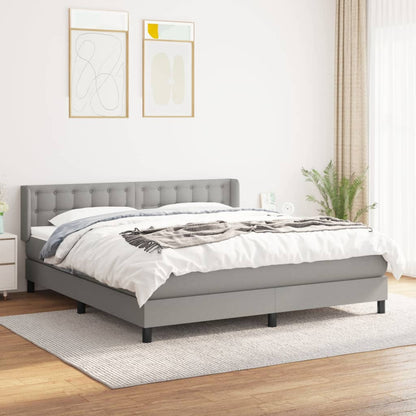 Giroletto a Molle con Materasso Grigio Chiaro180x200 cm Tessuto | homemem39