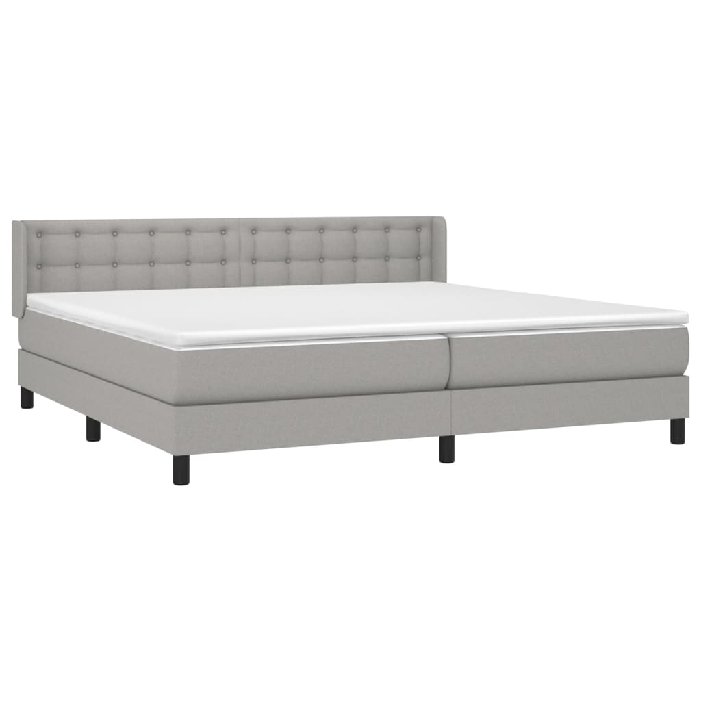 Giroletto a Molle con Materasso Grigio Chiaro 200x200cm Tessuto | homemem39