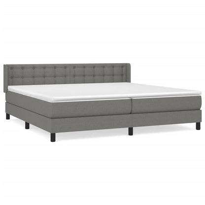 Giroletto a Molle con Materasso Grigio Scuro 200x200 cm Tessuto | homemem39
