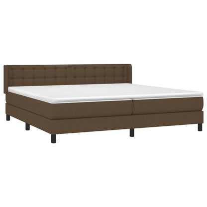 Giroletto a Molle con Materasso Marrone Scuro 200x200cm Tessuto | homemem39