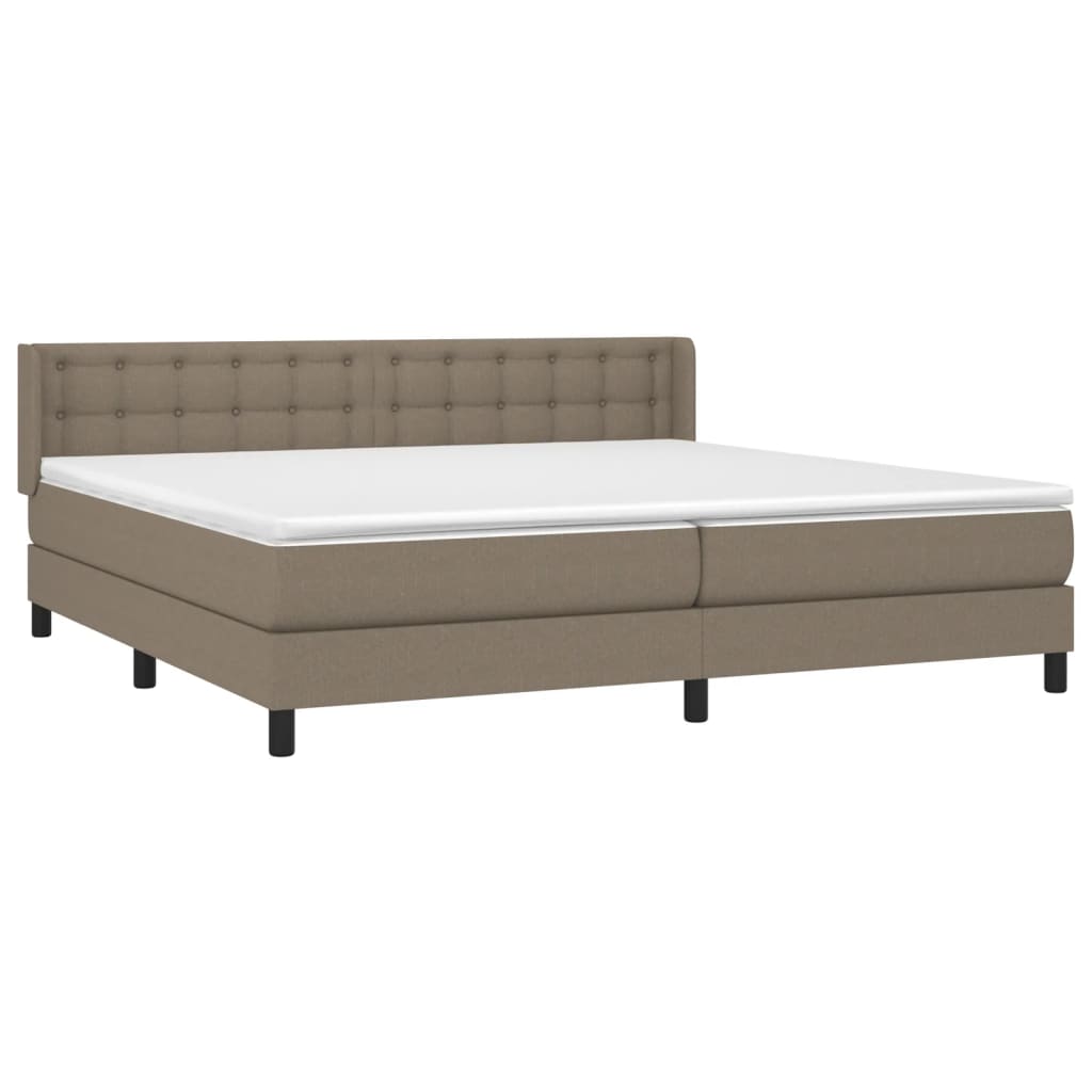 Giroletto a Molle con Materasso Tortora 200x200 cm in Tessuto | homemem39