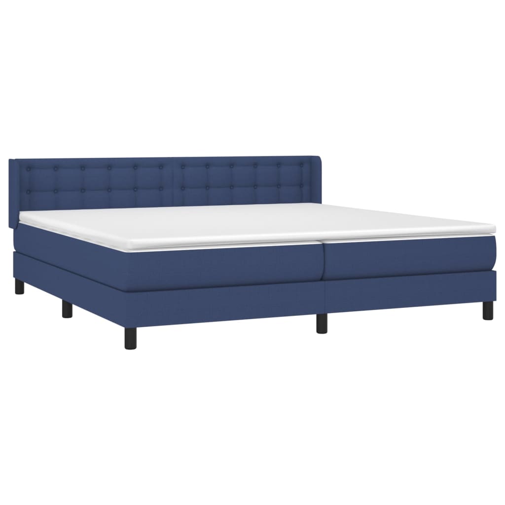 Giroletto a Molle con Materasso Blu 200x200 cm in Tessuto | homemem39