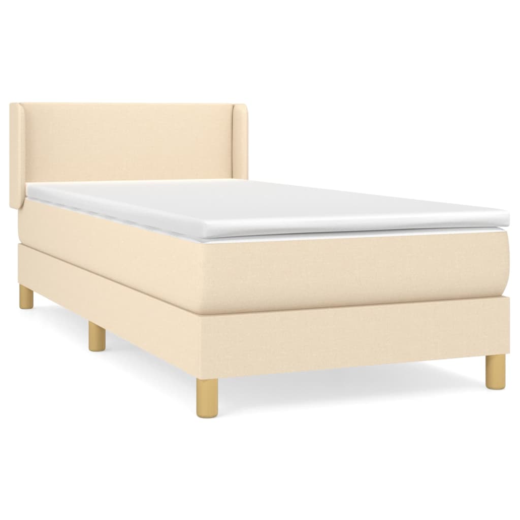 Giroletto a Molle con Materasso Crema 80x200 cm inTessuto | homemem39