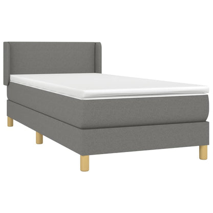 Giroletto a Molle con Materasso Grigio Scuro 90x190 cm Tessuto | homemem39