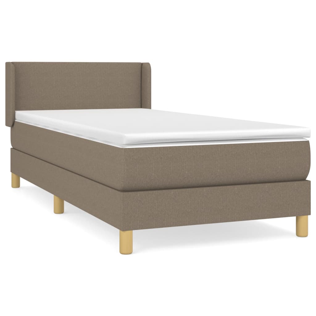 Giroletto a Molle con Materasso Tortora 90x190 cm in Tessuto | homemem39