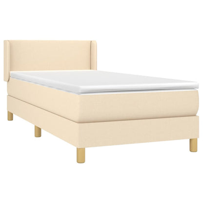 Giroletto a Molle con Materasso Crema 90x190 cm in Tessuto | homemem39